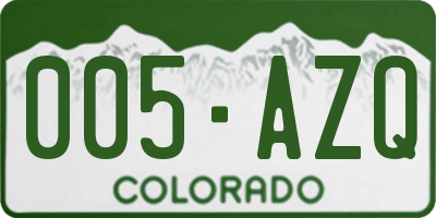 CO license plate 005AZQ