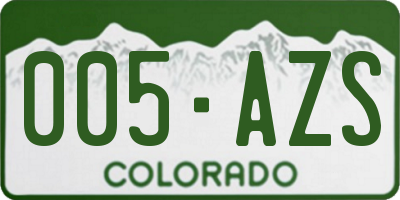 CO license plate 005AZS