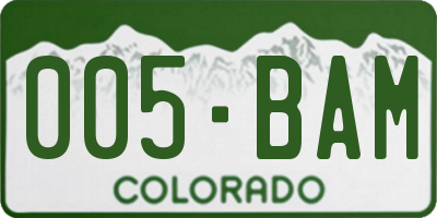 CO license plate 005BAM