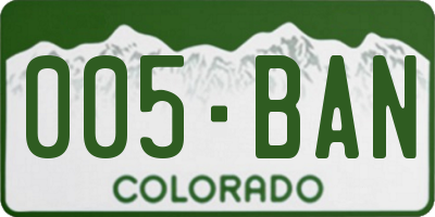 CO license plate 005BAN