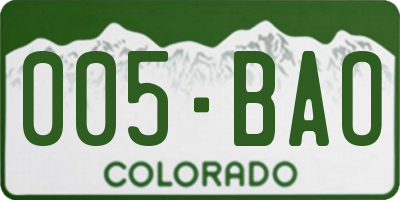 CO license plate 005BAO