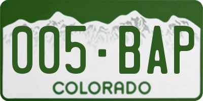 CO license plate 005BAP