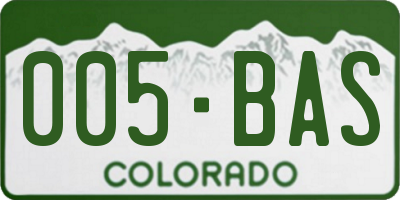 CO license plate 005BAS