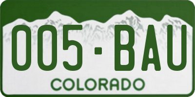 CO license plate 005BAU