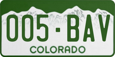 CO license plate 005BAV