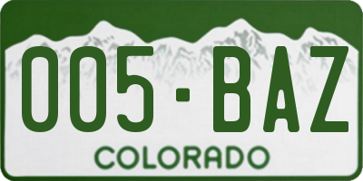 CO license plate 005BAZ