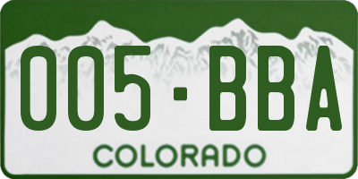 CO license plate 005BBA
