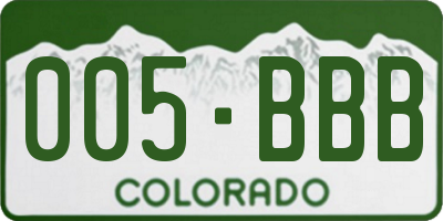 CO license plate 005BBB