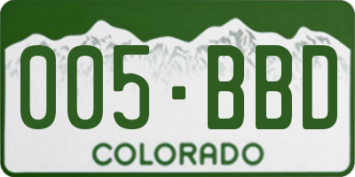 CO license plate 005BBD