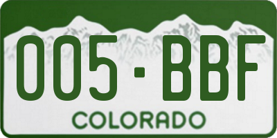 CO license plate 005BBF