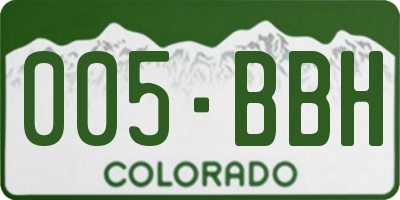 CO license plate 005BBH