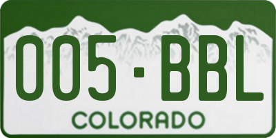 CO license plate 005BBL