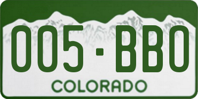 CO license plate 005BBO