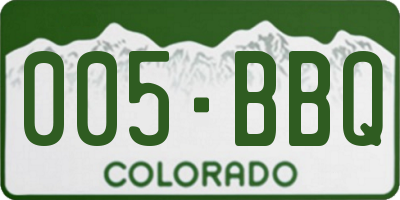 CO license plate 005BBQ