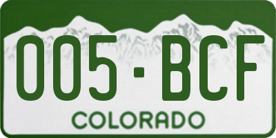 CO license plate 005BCF