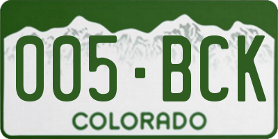 CO license plate 005BCK