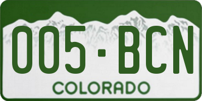 CO license plate 005BCN