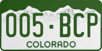 CO license plate 005BCP