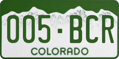 CO license plate 005BCR