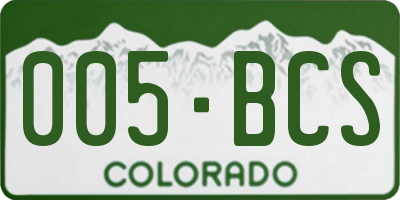 CO license plate 005BCS