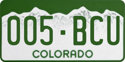 CO license plate 005BCU