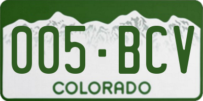 CO license plate 005BCV
