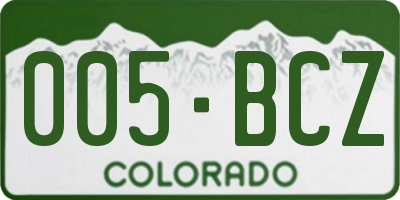 CO license plate 005BCZ
