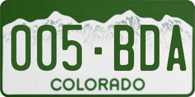 CO license plate 005BDA