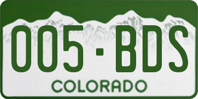 CO license plate 005BDS