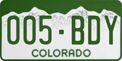 CO license plate 005BDY