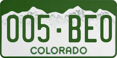 CO license plate 005BEO