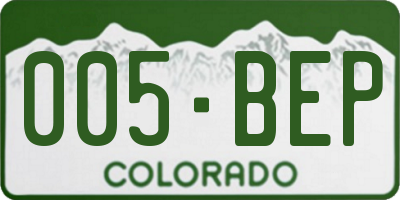 CO license plate 005BEP