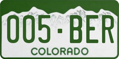 CO license plate 005BER