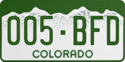 CO license plate 005BFD