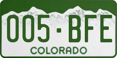 CO license plate 005BFE