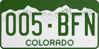 CO license plate 005BFN