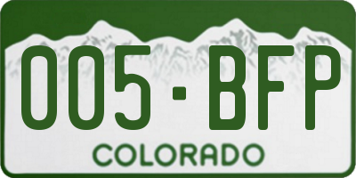CO license plate 005BFP