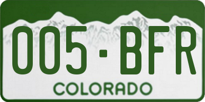CO license plate 005BFR