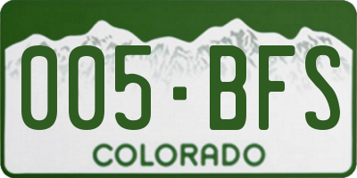 CO license plate 005BFS