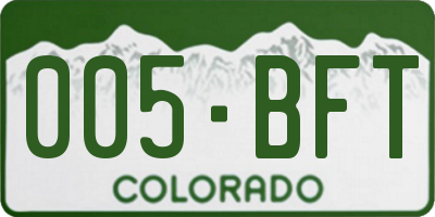 CO license plate 005BFT