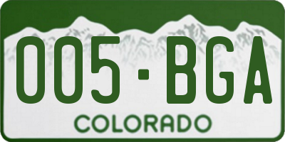 CO license plate 005BGA