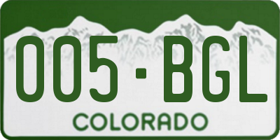 CO license plate 005BGL