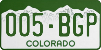 CO license plate 005BGP