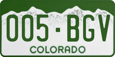 CO license plate 005BGV