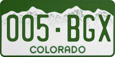 CO license plate 005BGX