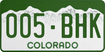 CO license plate 005BHK