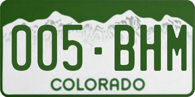 CO license plate 005BHM