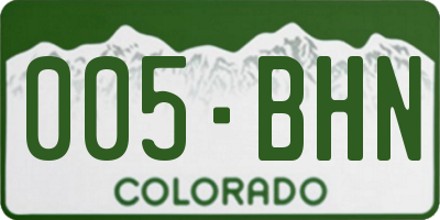 CO license plate 005BHN