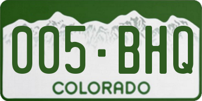 CO license plate 005BHQ