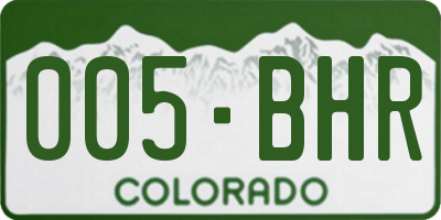 CO license plate 005BHR